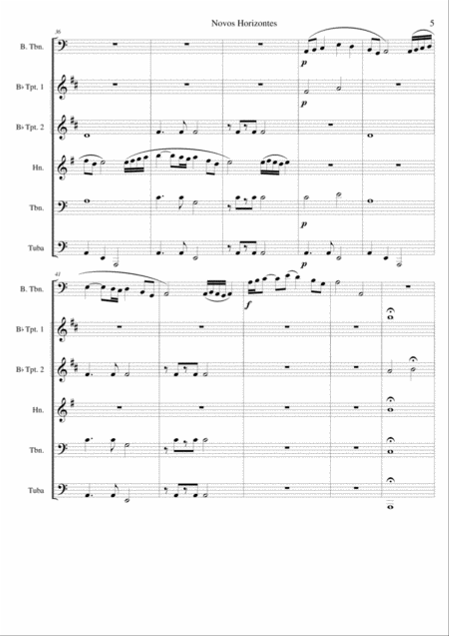 Novos Horizontes ( New Horizons) Brass Ensemble scores gallery preview page 6