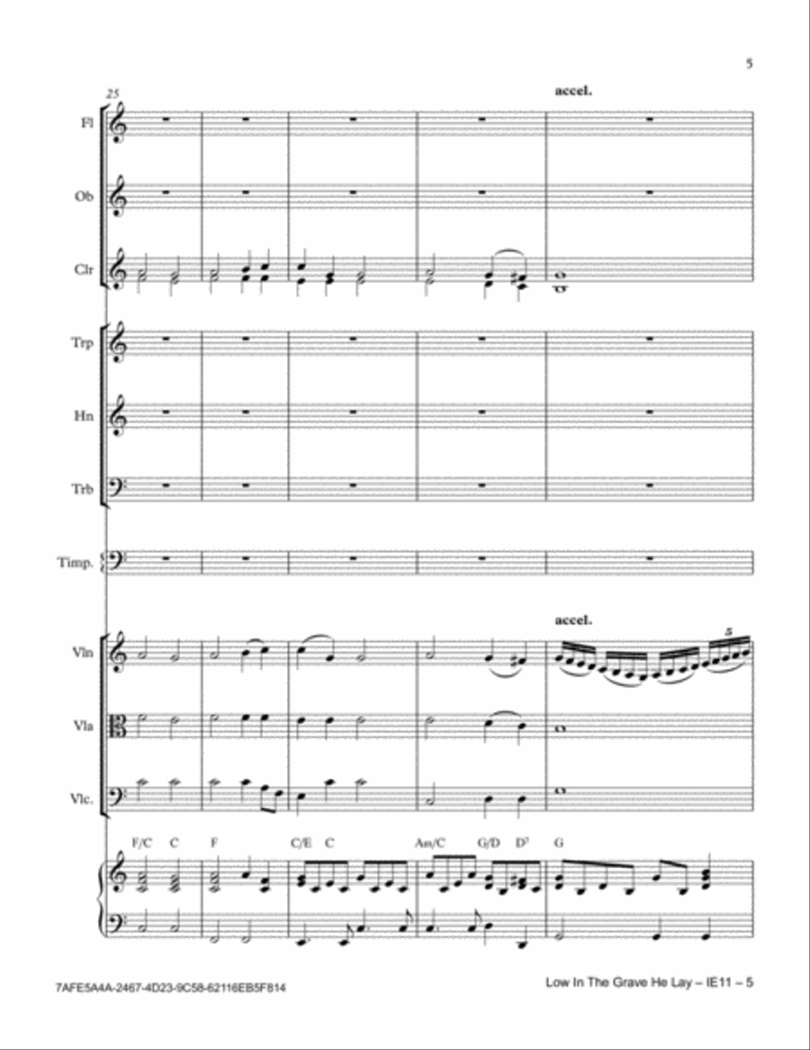 Low In The Grave He Lay (Up From The Grave He Arose) Full Orchestra scores gallery preview page 5