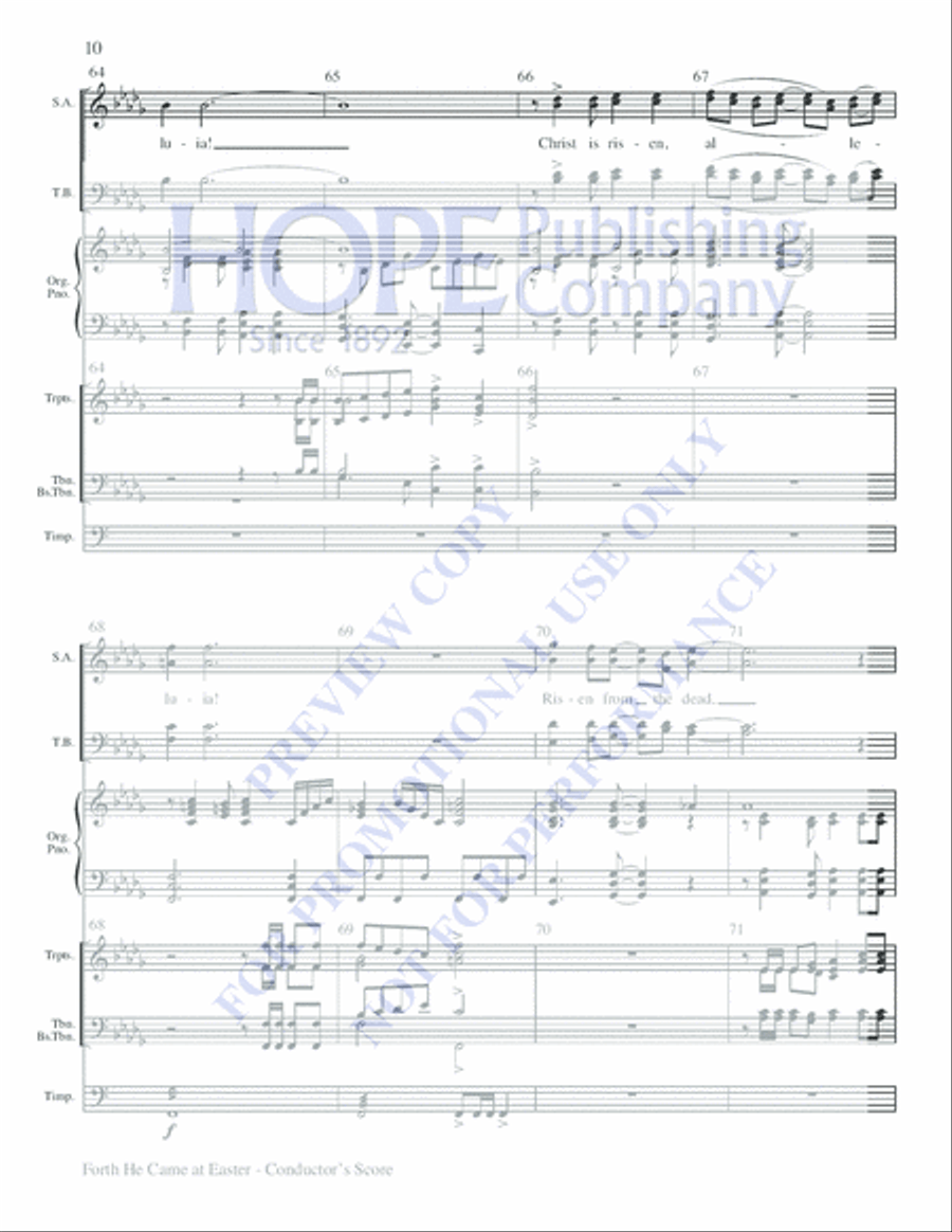 Forth He Came at Easter 4-Part scores gallery preview page 10