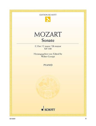 Book cover for Sonata No. 10 in C Major, KV 330