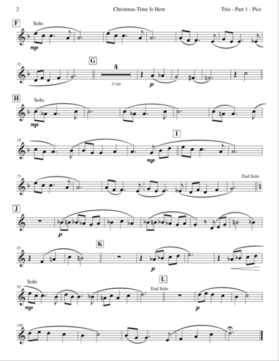 Christmas Time Is Here Flute Trio scores gallery preview page 6