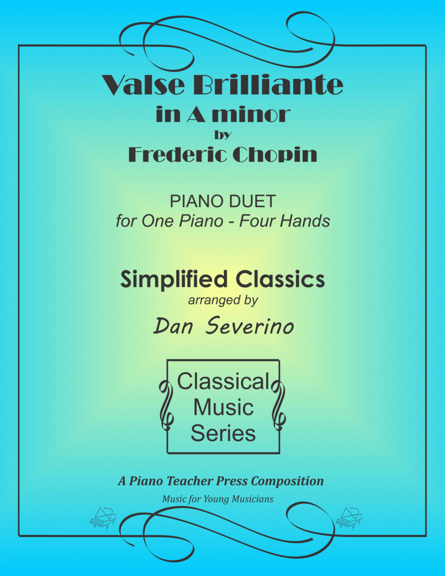 Valse Brilliante in A minor by Chopin 1 Piano, 4-Hands scores gallery preview page 1