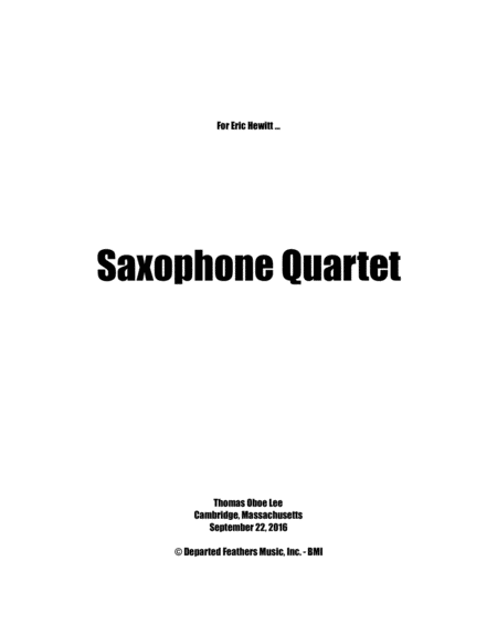 Saxophone Quartet (2016) image number null
