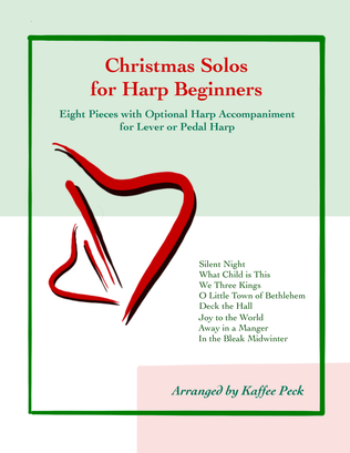Book cover for Christmas Solos for Harp Beginners: Eight Pieces with Optional Harp Accompaniment