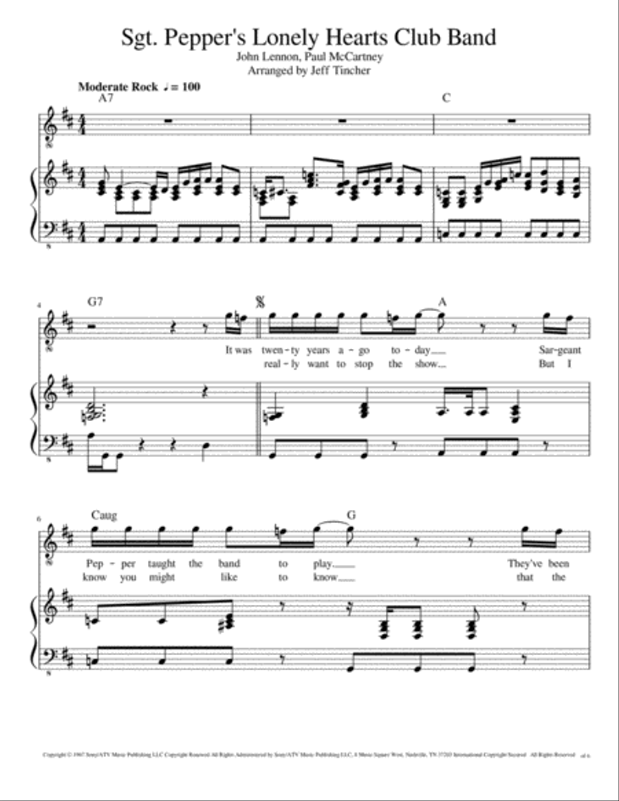 Sgt. Pepper's Lonely Hearts Club Band Voice scores gallery preview page 2