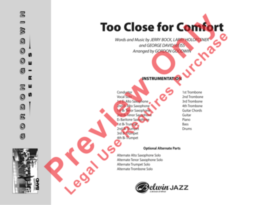 Too Close for Comfort Jazz Ensemble scores gallery preview page 2