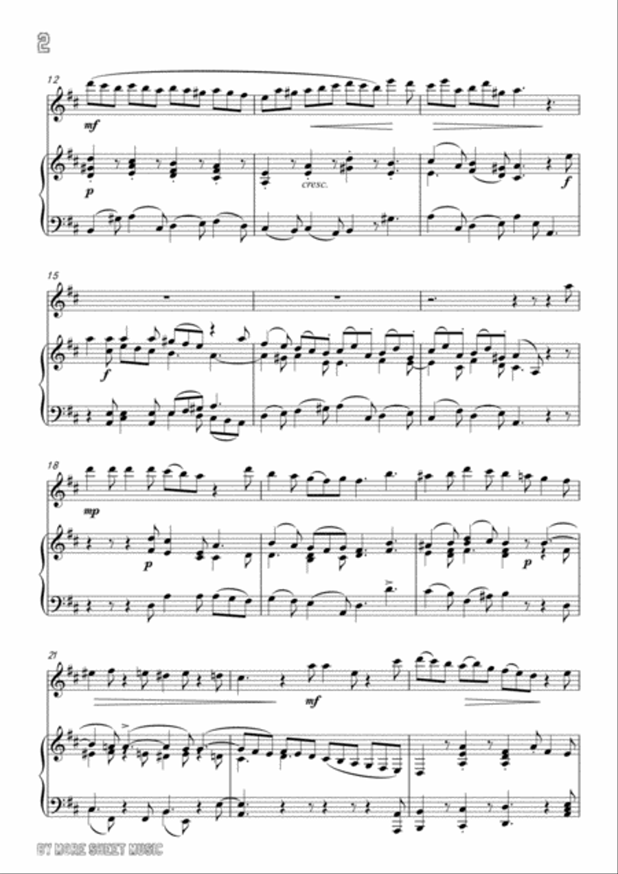 Handel-Se pensi amor,for Flute and Piano Flute Solo scores gallery preview page 4