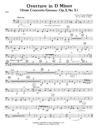 Overture in D minor (Concerto Grosso): Tuba