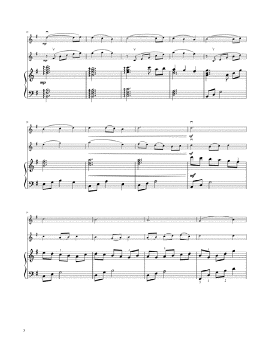 Come, Thou Long Expected Jesus - Violin Duet with Piano Accompaniment String Duet scores gallery preview page 4