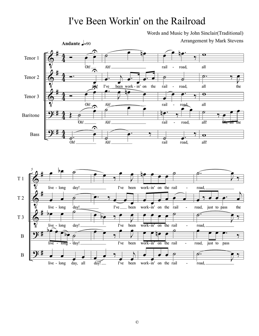I've Been Working On The Railroad Choir scores gallery preview page 2