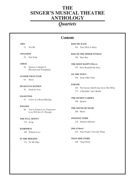 Singer's Musical Theatre Anthology - Quartets