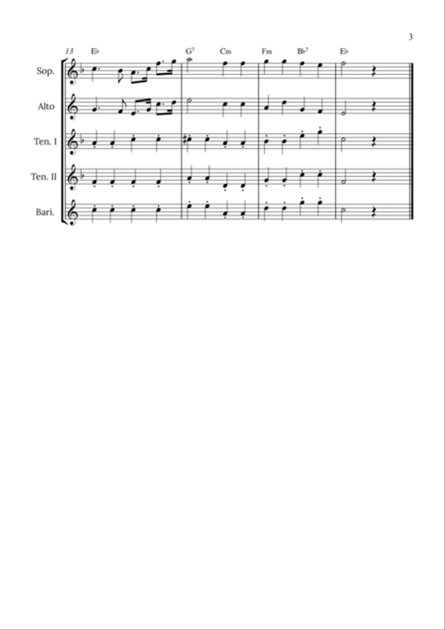 The Battle Hymn of the Republic Saxophone Quintet scores gallery preview page 3
