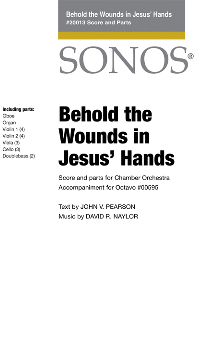 Behold the Wounds in Jesus' Hands - Orchestration 4-Part scores gallery preview page 1