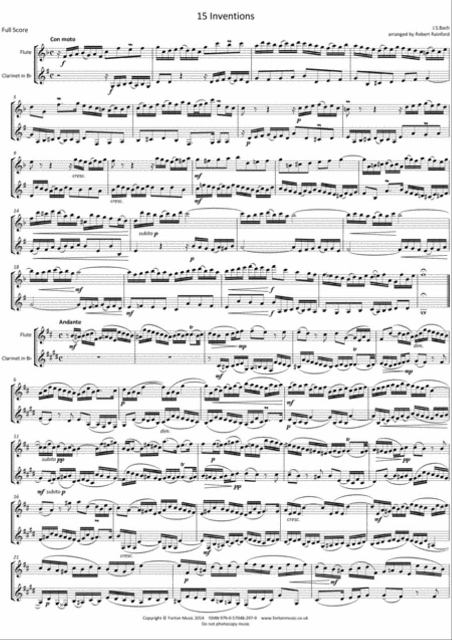 15 Inventions Flute scores gallery preview page 2