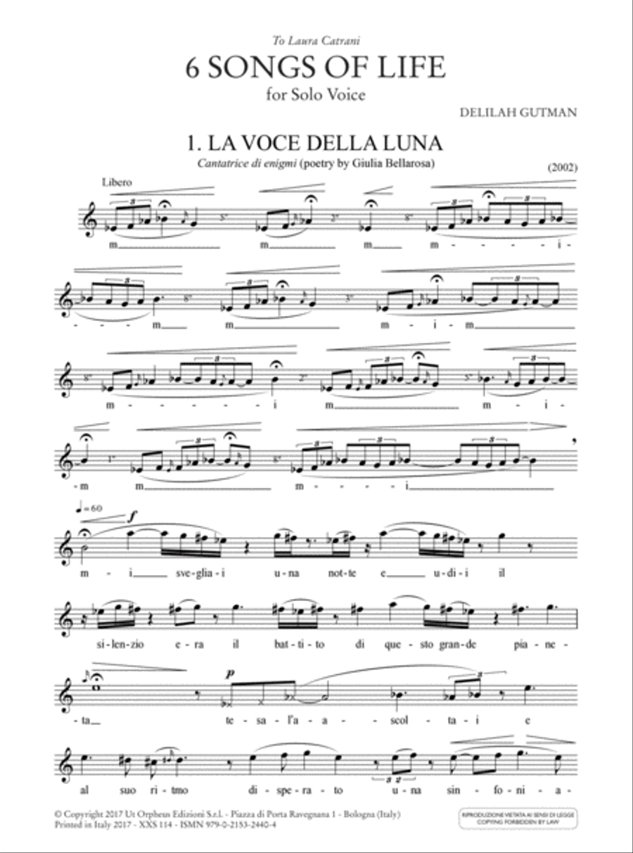 6 Songs of Life for Solo Voice (2002-2015) Voice Solo scores gallery preview page 2