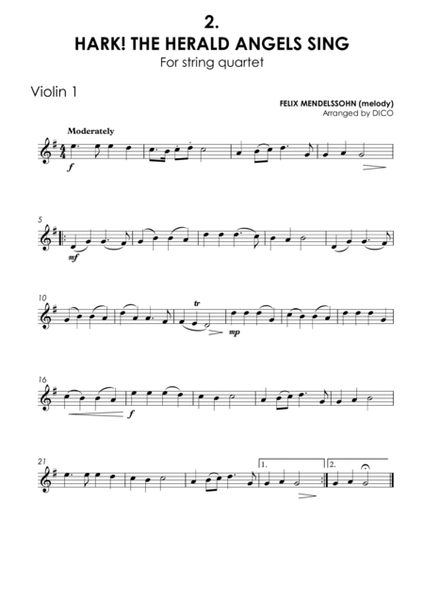 10 Christmas Carols for String Quartet, Vol. 1 - Violin 1 (lead)