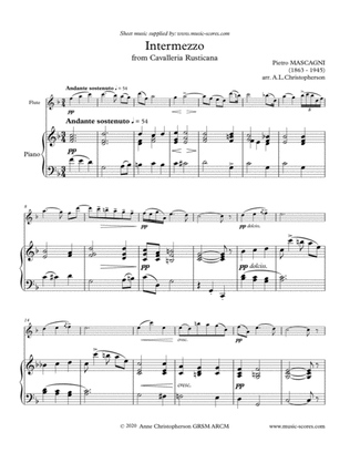 Intermezzo from Cavalleria Rusticana - Flute and Piano