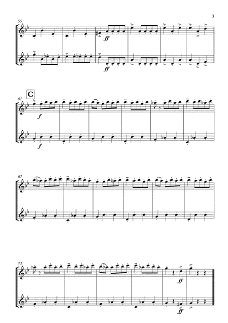 Danse Macabre arranged for Clarinet Duet Clarinet Duet scores gallery preview page 4