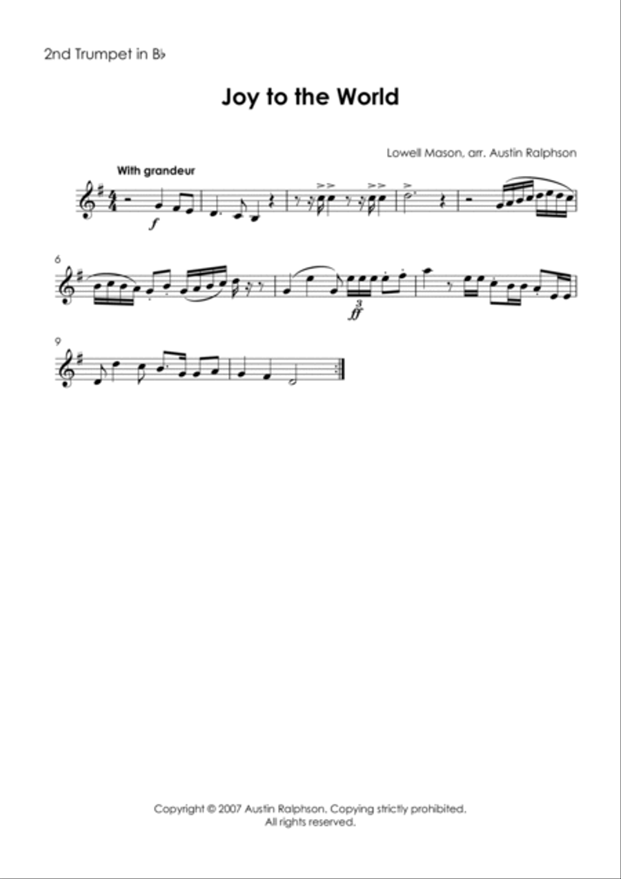 Joy To the World - brass quintet Brass Quintet scores gallery preview page 4