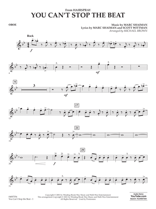 Book cover for You Can't Stop the Beat (from Hairspray) (arr. Michael Brown) - Oboe