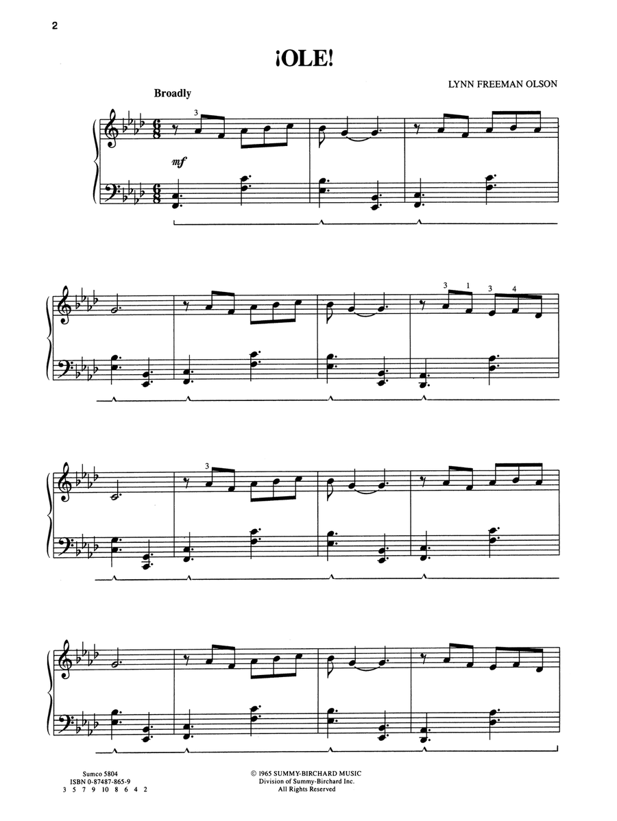Ole! - Piano Solo Piano Solo scores gallery preview page 1