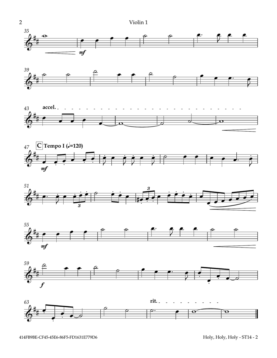 Holy, Holy, Holy String Quartet scores gallery preview page 3