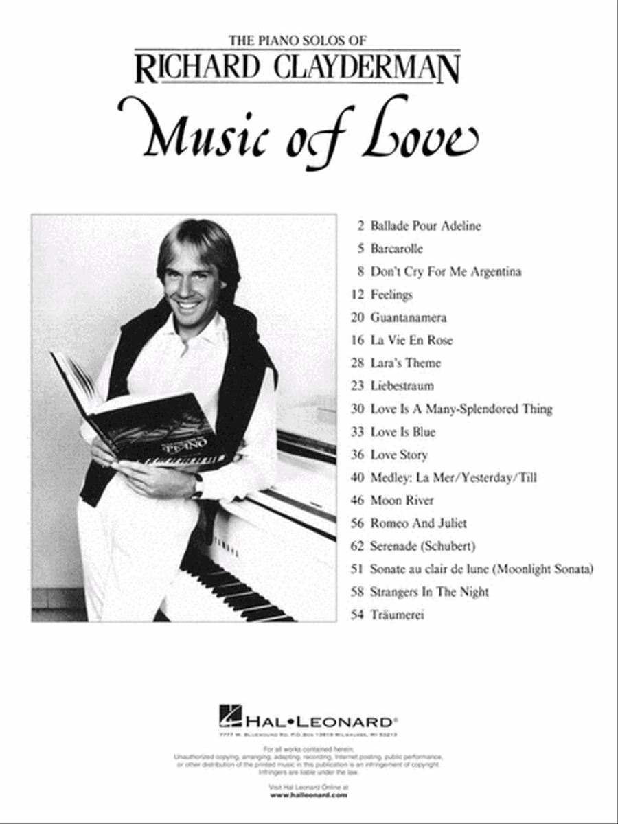 Richard Clayderman – The Music of Love Piano Solo scores gallery preview page 2
