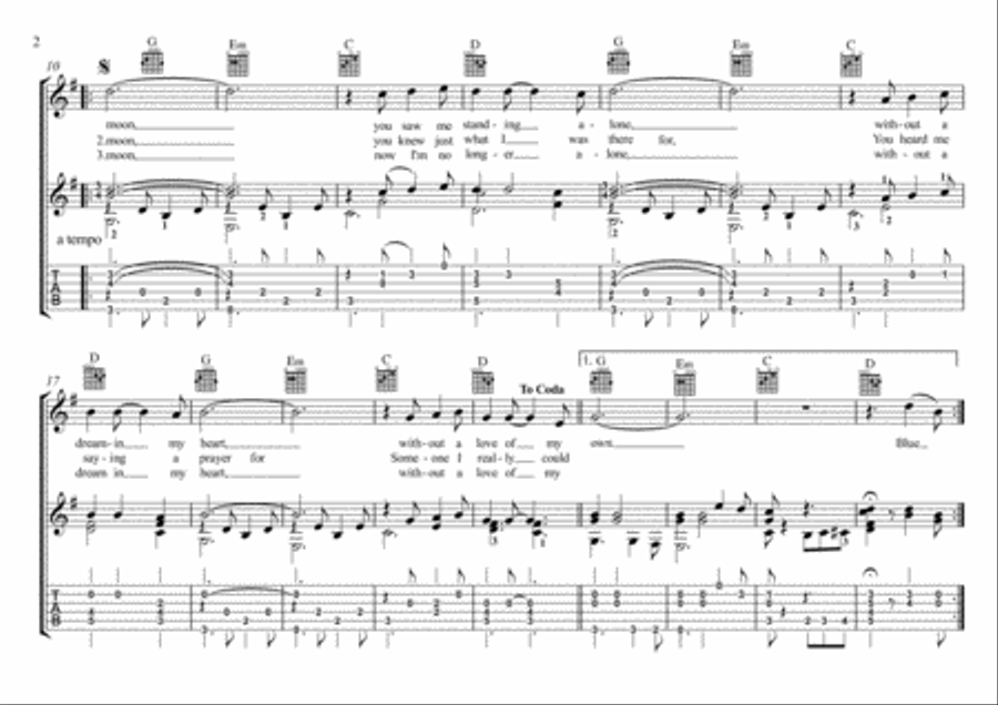 Blue Moon Electric Guitar scores gallery preview page 2