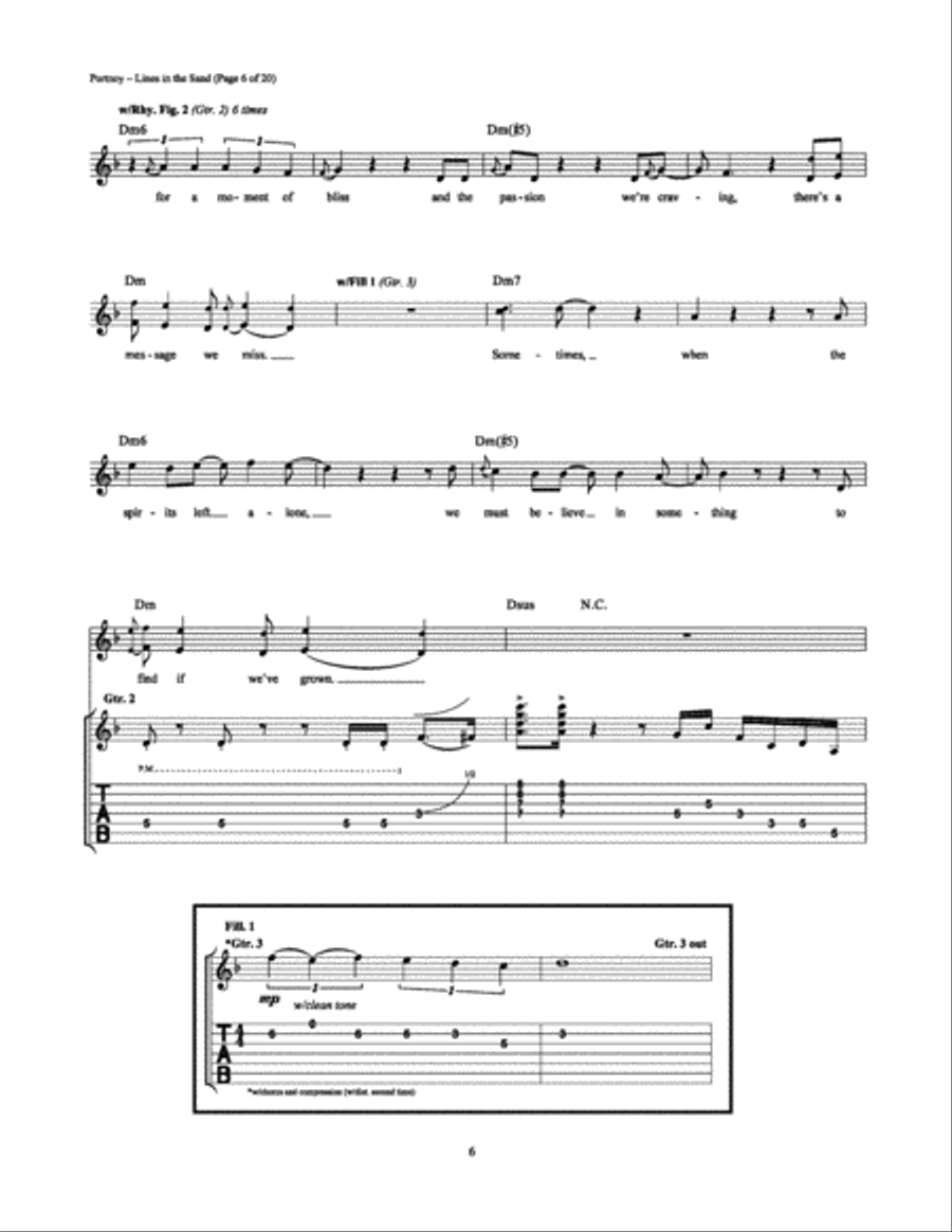 Lines in the Sand Electric Guitar scores gallery preview page 6