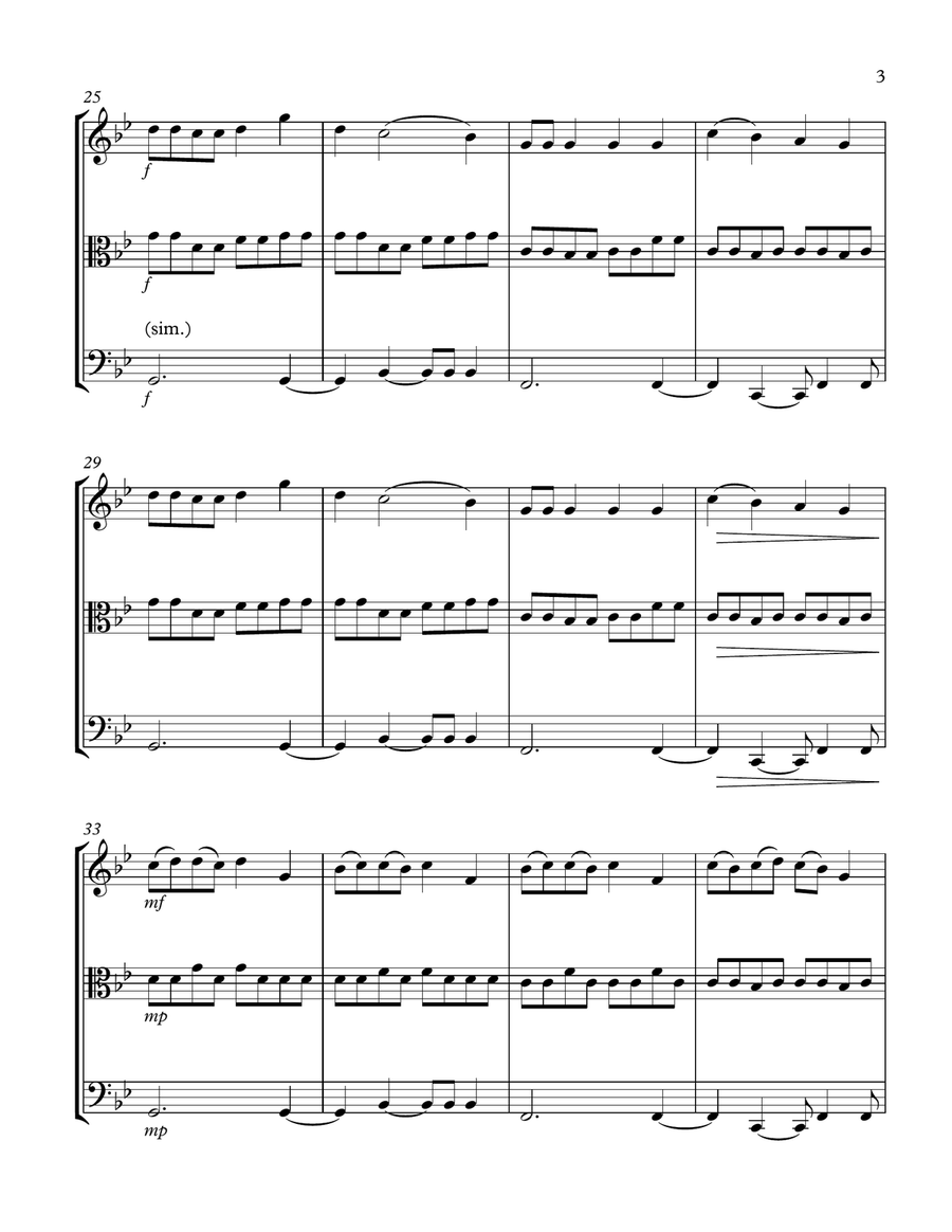 Old Town Road (remix) String Trio scores gallery preview page 3