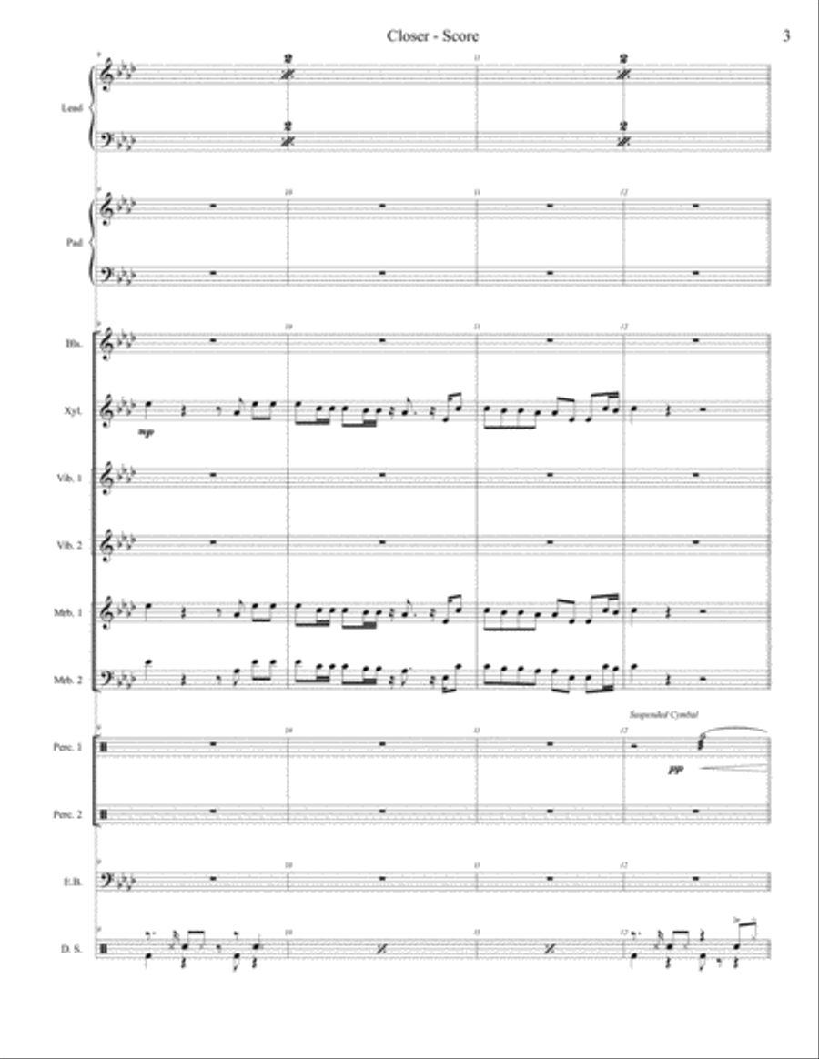 Closer Closer Percussion Ensemble scores gallery preview page 3