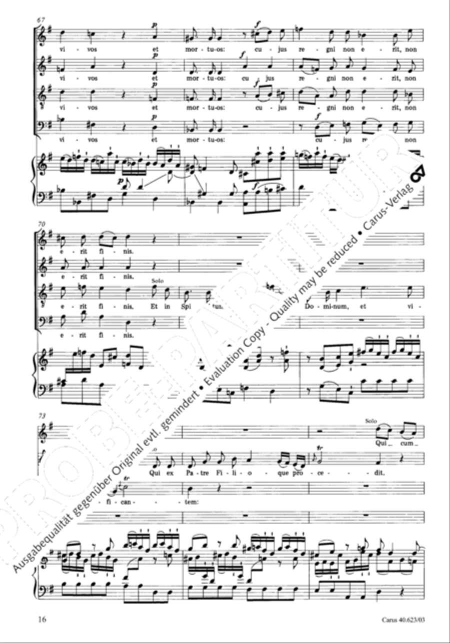 Missa brevis in G major 4-Part scores gallery preview page 19