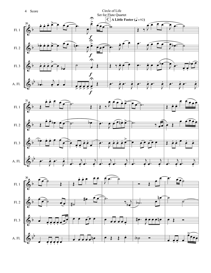 Circle Of Life Woodwind Ensemble scores gallery preview page 5