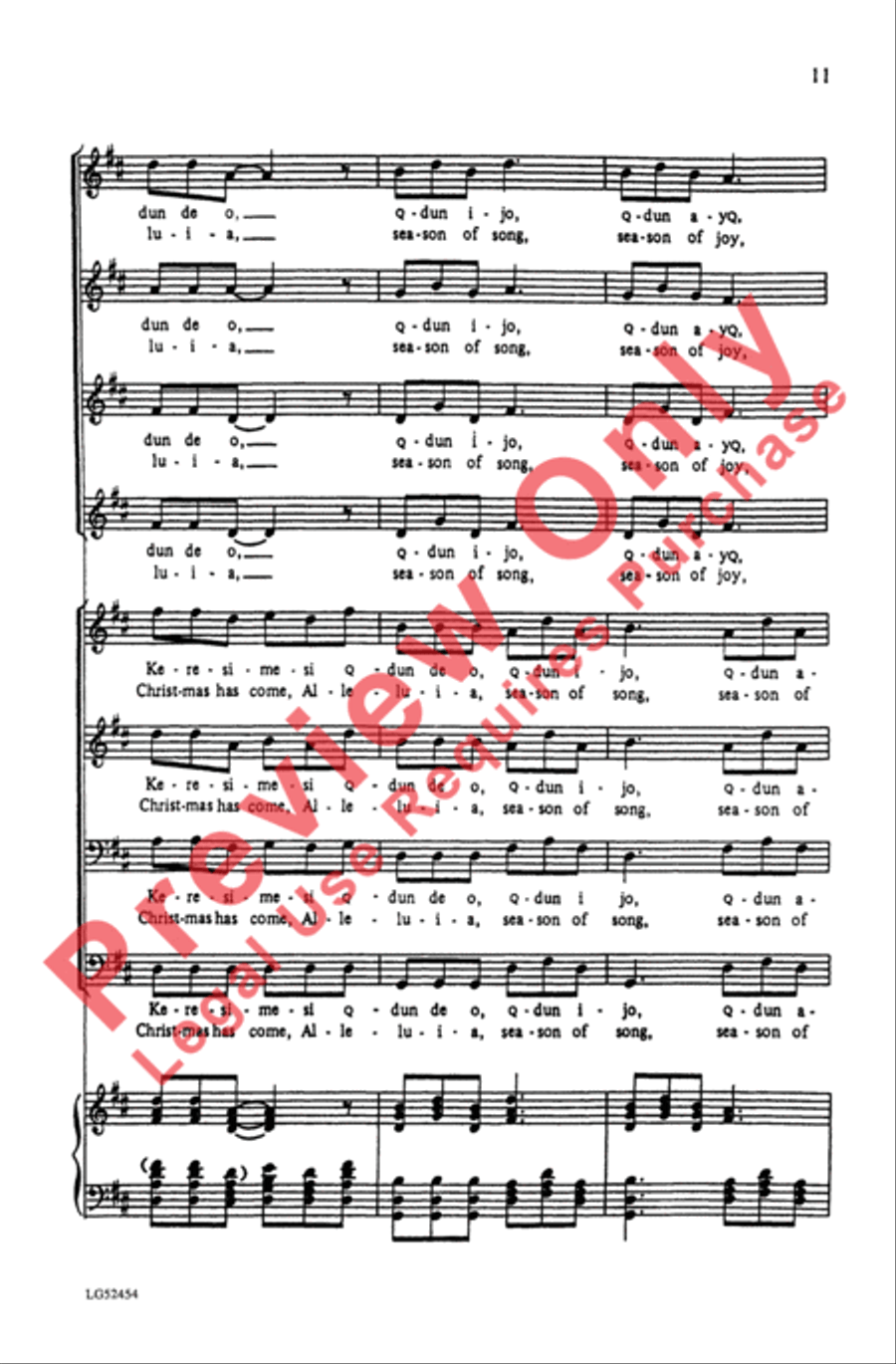 Keresimesi Qdun De O Keresimesi Qdun De O 4-Part scores gallery preview page 11