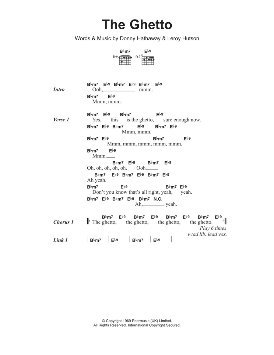 The Ghetto Easy Guitar scores gallery preview page 1