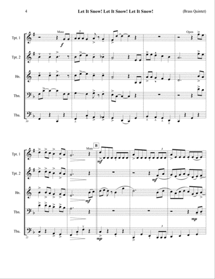 Let It Snow! Let It Snow! Let It Snow! Brass Ensemble scores gallery preview page 5