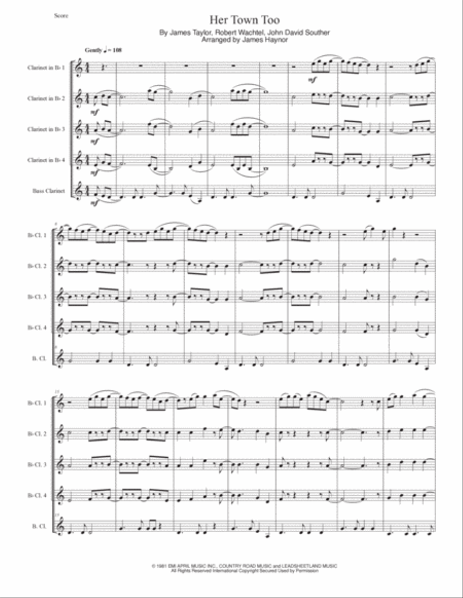 Her Town Too Her Town Too Clarinet Quintet scores gallery preview page 3