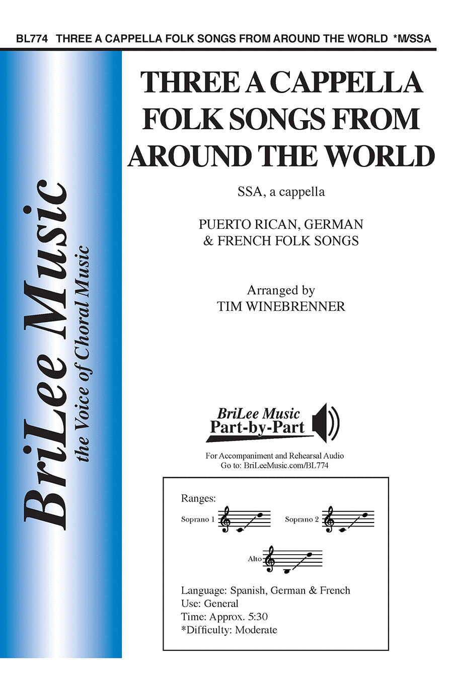 Three A Cappella Folk Songs from Around the World A Cappella scores gallery preview page 1
