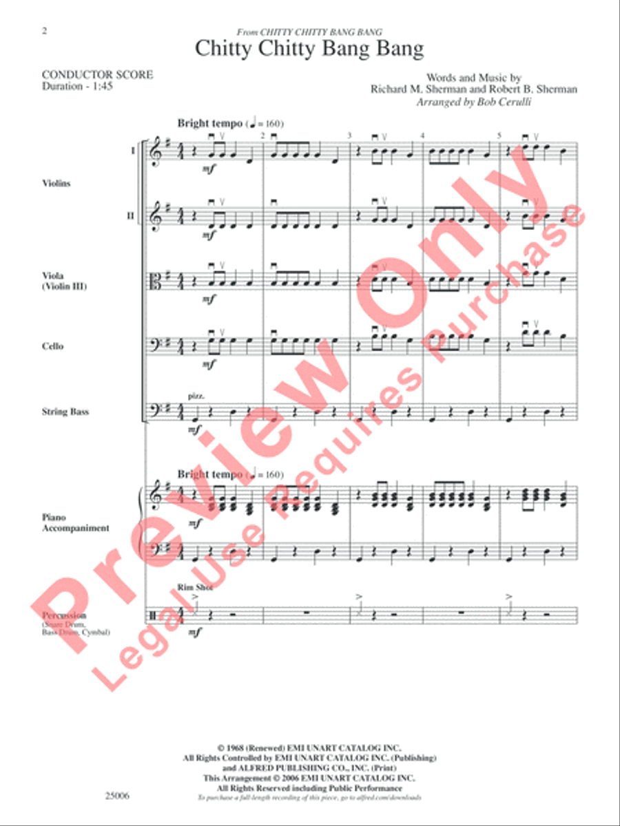Chitty Chitty Bang Bang Chitty Chitty Bang Bang Orchestra scores gallery preview page 3