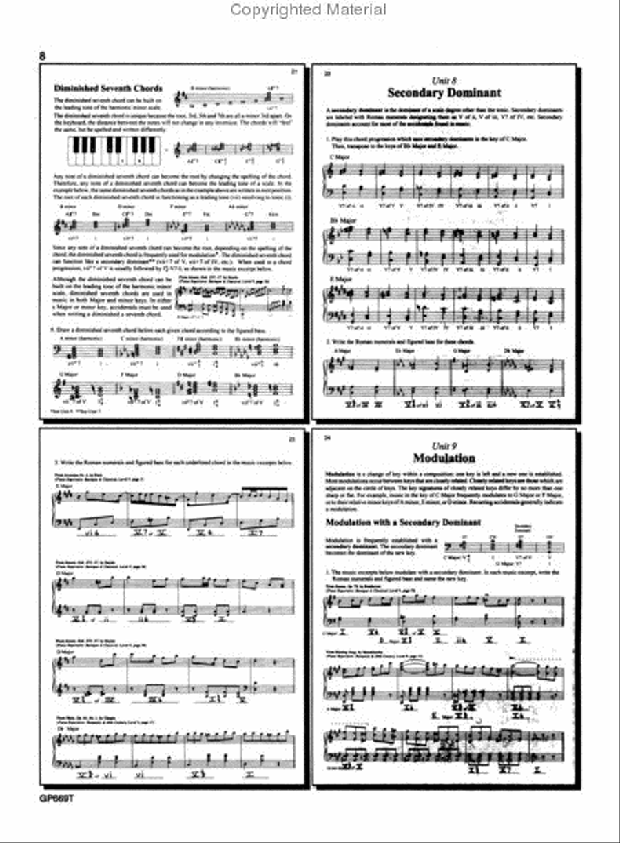 Fundamentals Of Piano Theory, Level 9 - Answer Book