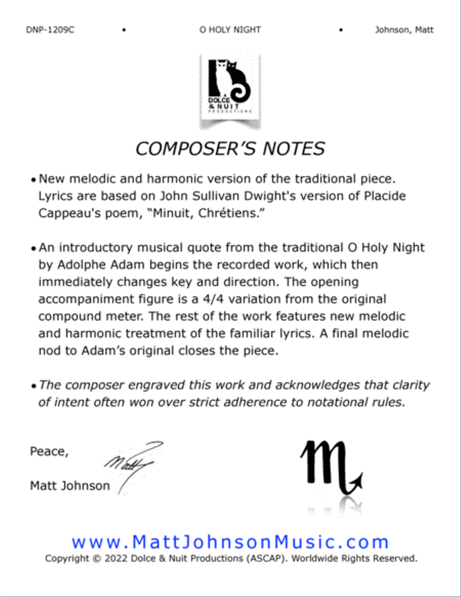 O HOLY NIGHT • for S.A.T.B. voices, accompanied 4-Part scores gallery preview page 2