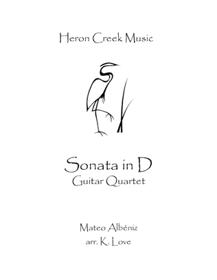 Book cover for Sonata in D (Guitar Quartet) - Score and Parts