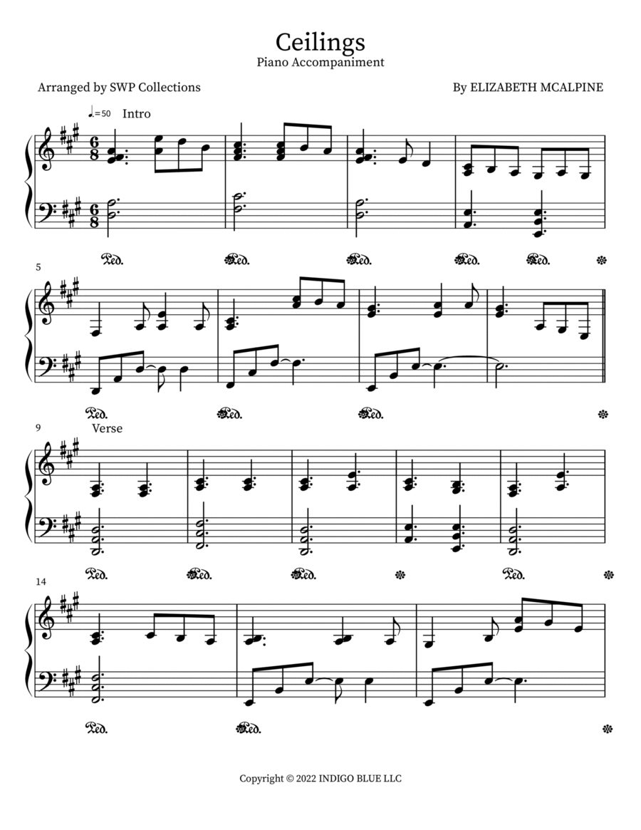 Ceilings Ceilings Easy Piano scores gallery preview page 1
