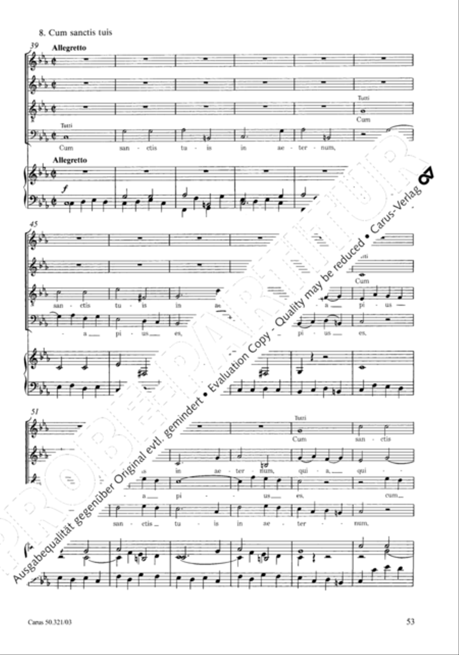 Requiem in C minor 4-Part scores gallery preview page 60