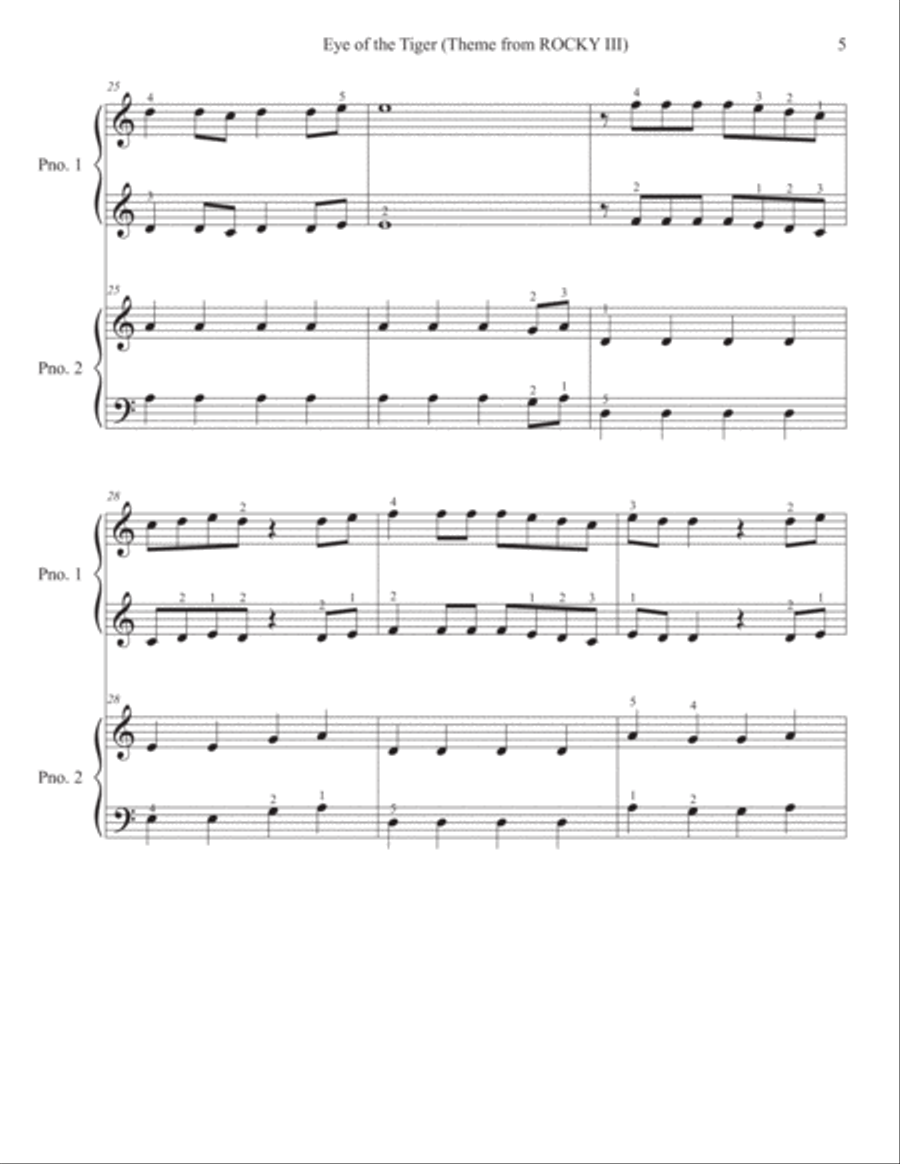Eye Of The Tiger Easy Piano scores gallery preview page 5