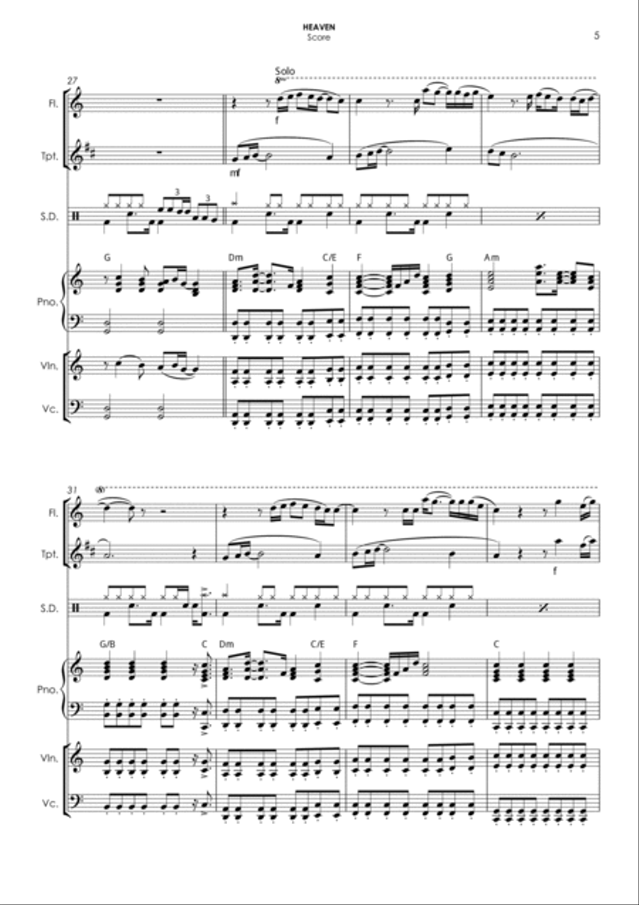 Heaven Small Ensemble scores gallery preview page 5