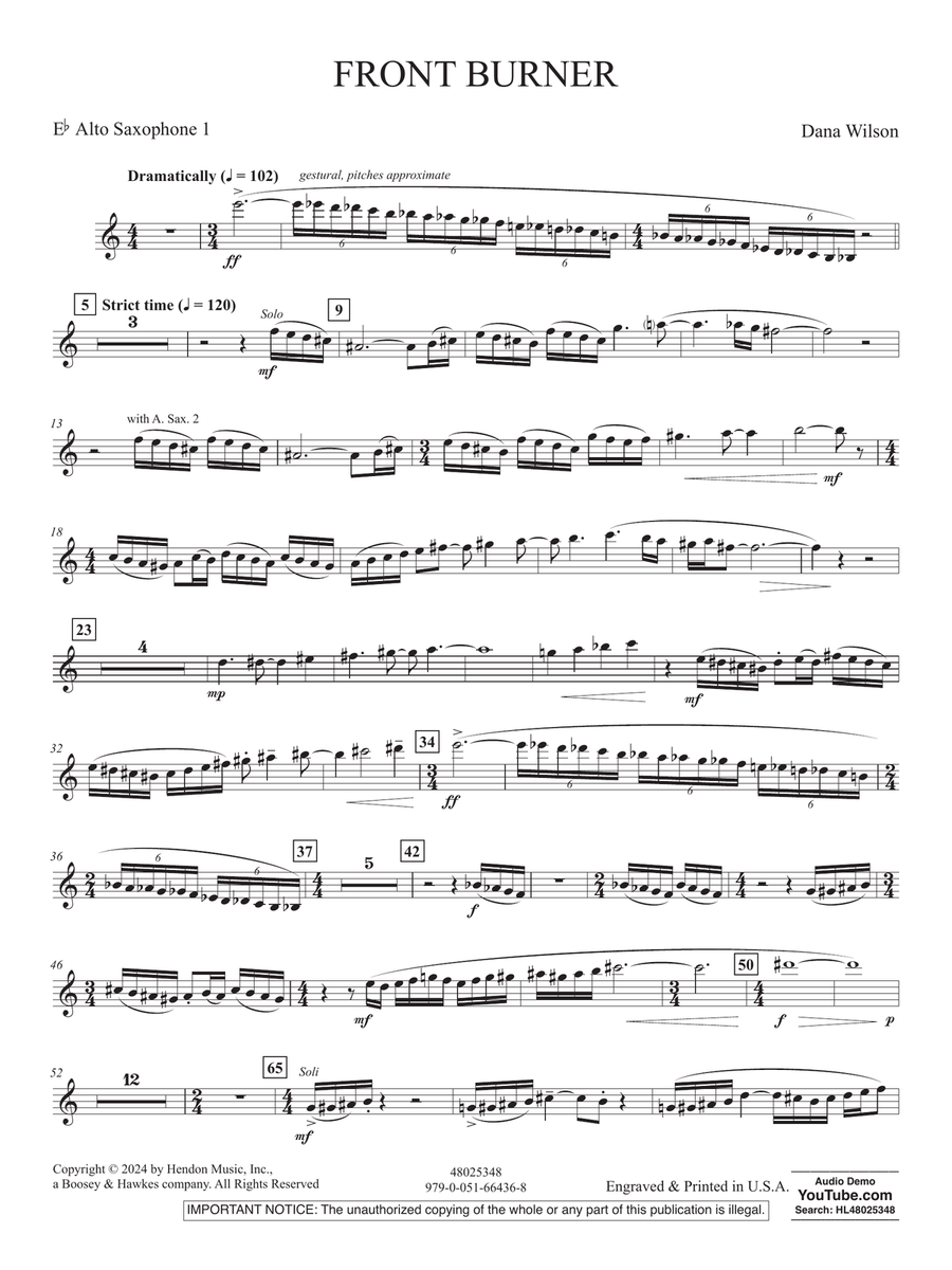 Front Burner - Eb Alto Saxophone 1