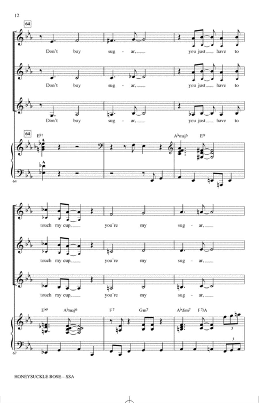 Honeysuckle Rose (arr. Darmon Meader) SSA scores gallery preview page 11