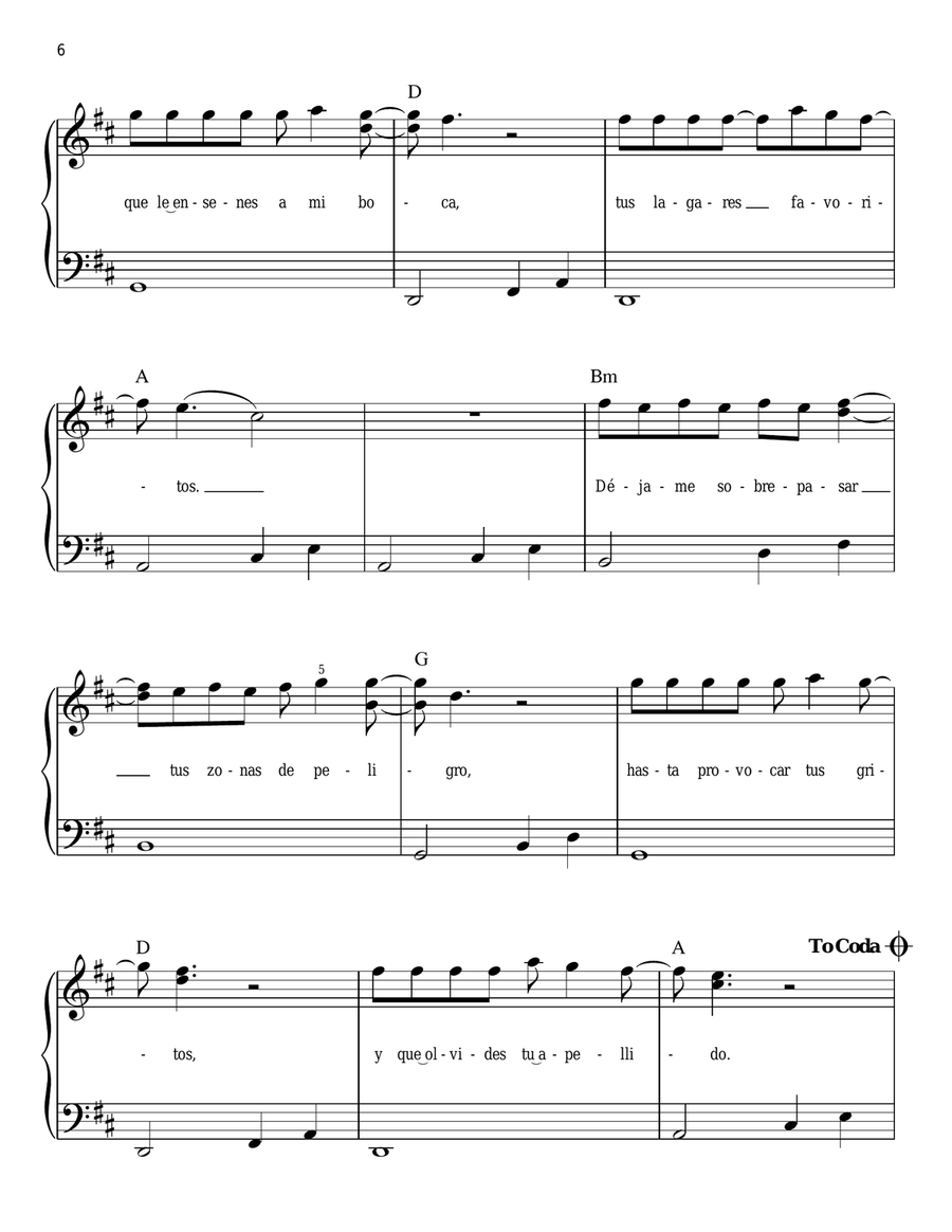 Despacito Easy Piano scores gallery preview page 6