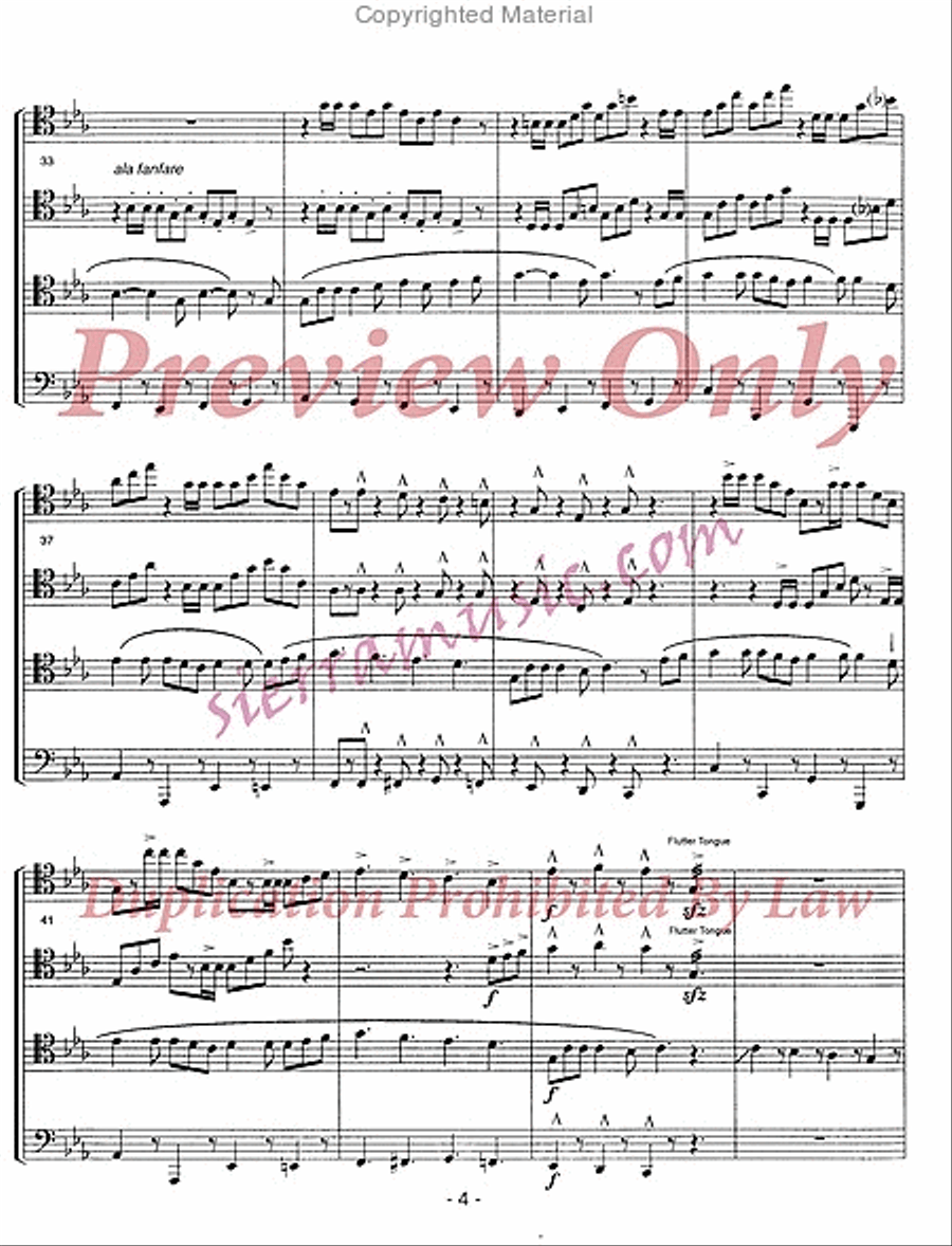 Impression Of A Parade Trombone Quartet scores gallery preview page 5